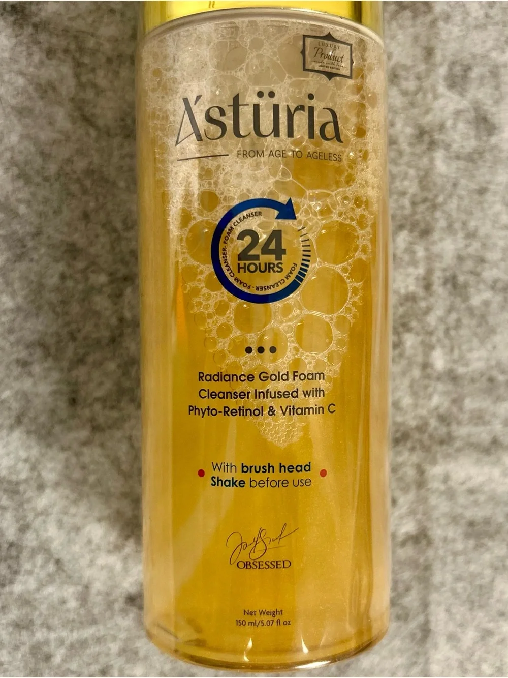 New Asturia Radiance Gold Foam Cleanser Infused with Phyto-Retinol & Vitamin C